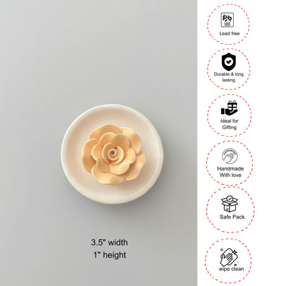 Incense stick holder-  Yellow, ceramic