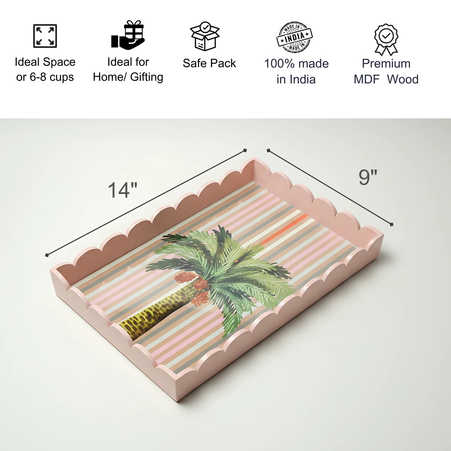 Palm in Pink- Serving Tray