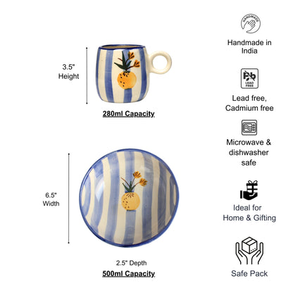 Breakfast Set - Apricot Ceramic Bowl+ Mug Set