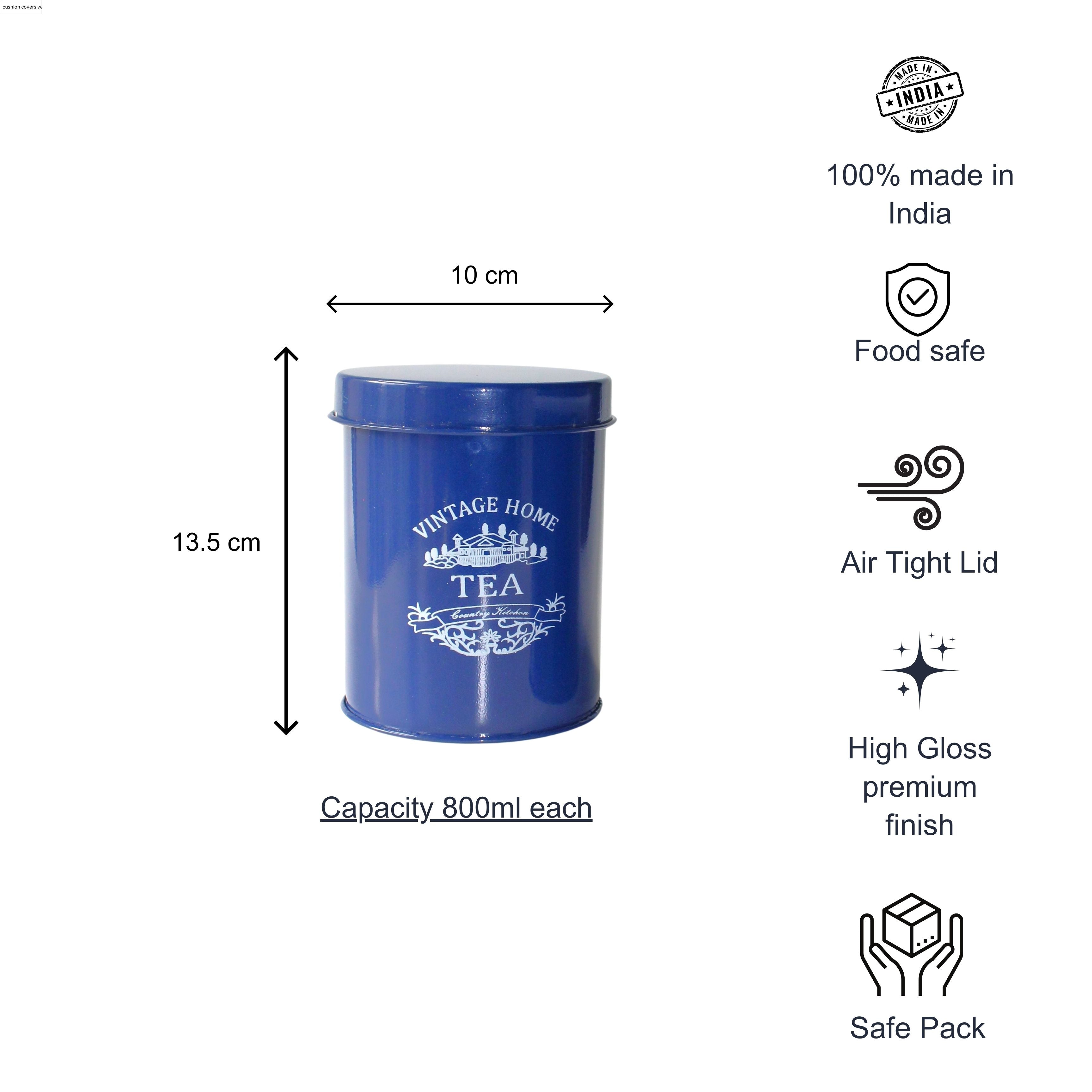 Kitchen Containers Set (2 Pcs)- Blue, Air Tight