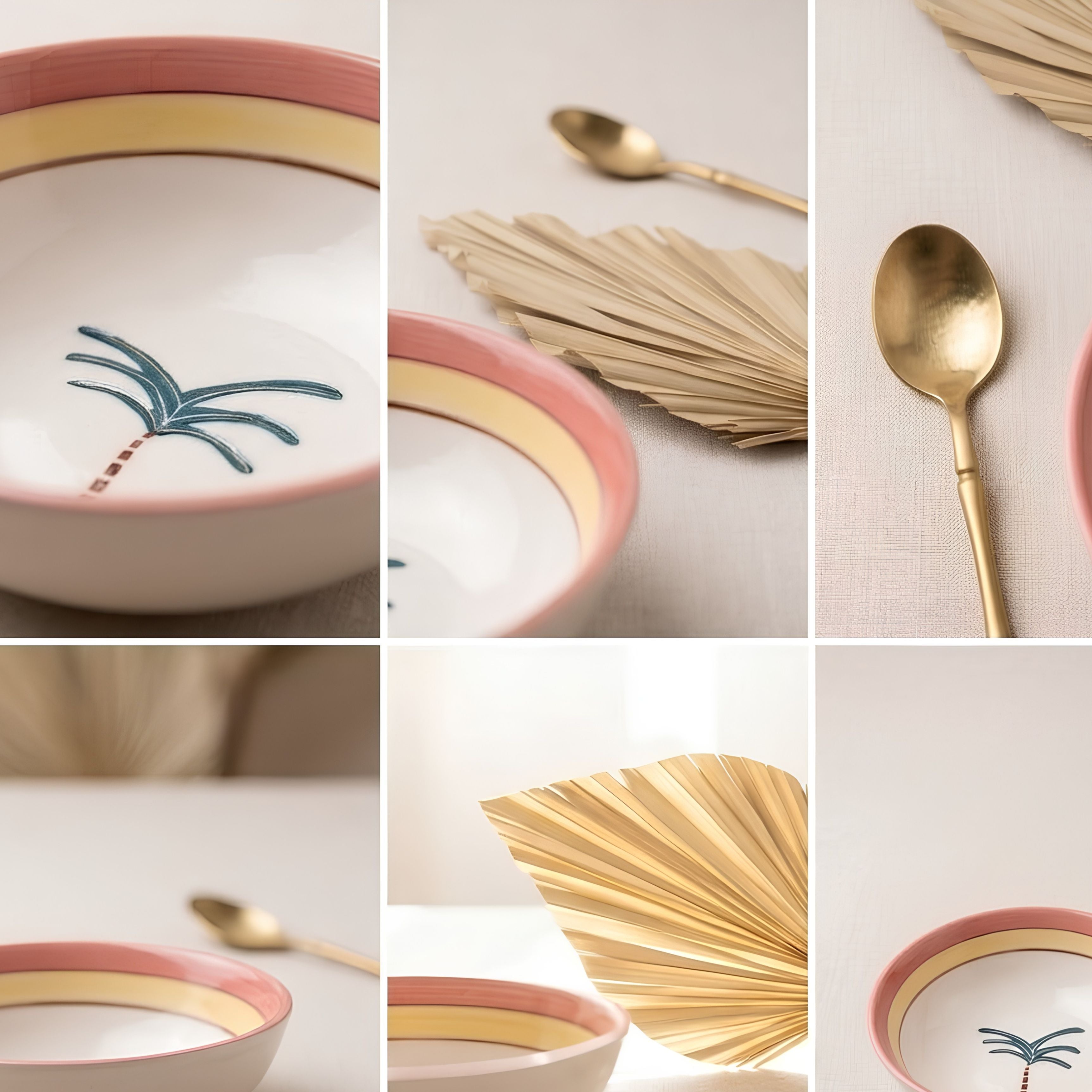 Palm Ceramic Bowl- Multipurpose Deep Bowls 700ml