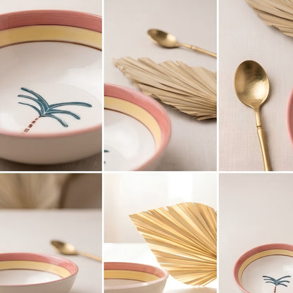 Palm Ceramic Bowl- Multipurpose Deep Bowls 700ml