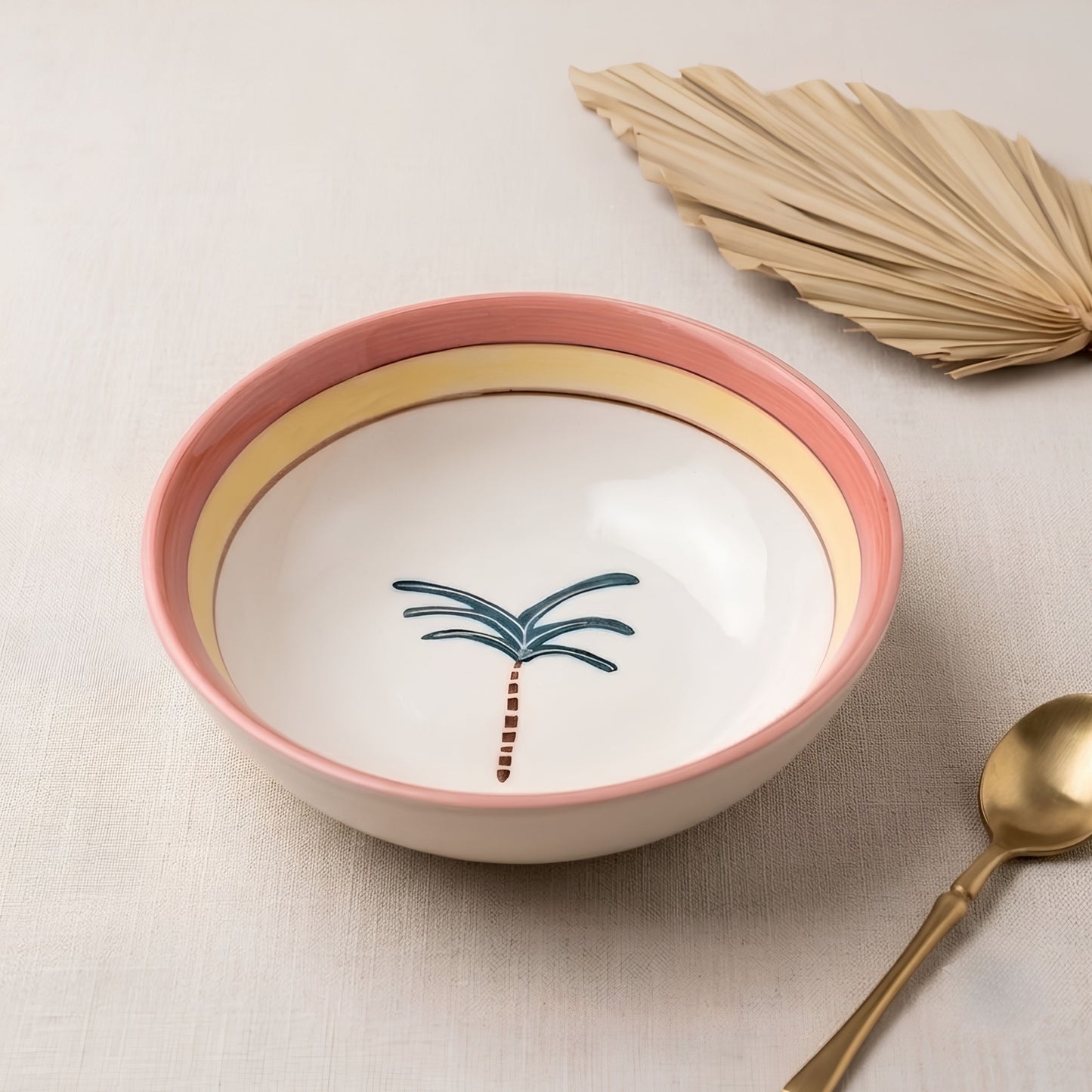 Palm Ceramic Bowl- Multipurpose Deep Bowls 700ml