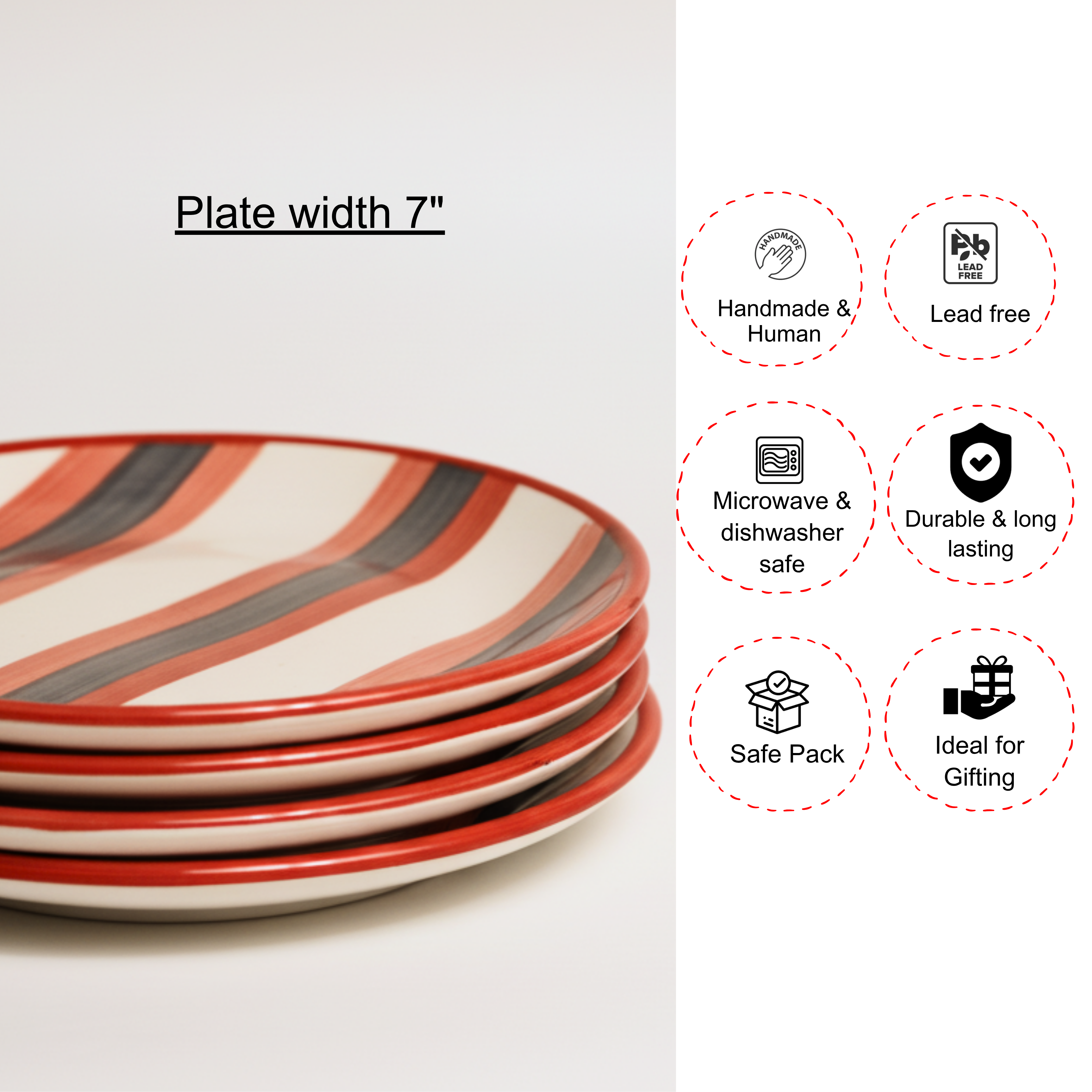 Urban Stripes Snack Plates-Quarter Plates 7