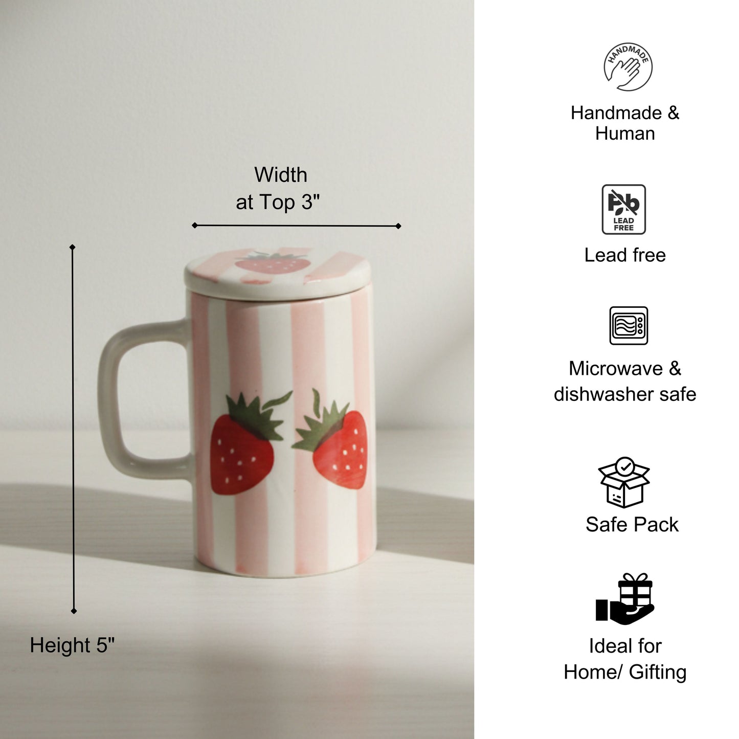 Festive Giftbox- Mugs with Lid (Striped Mugs)