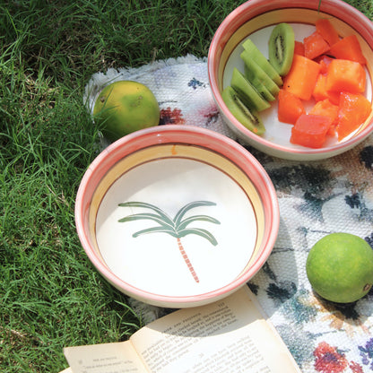 Palm Ceramic Bowl- Multipurpose Deep Bowls