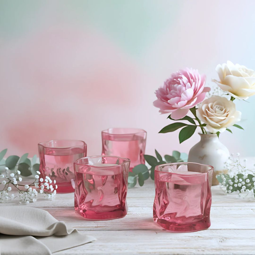 Serving Glasses- Fuchsia Pink (250ml) Set of Glasses