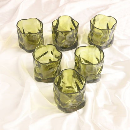 Serving Glasses- Olive Green (250ml) Set of Glasses