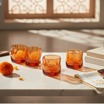 Serving Glasses- Festive Orange (250ml) Set of Glasses