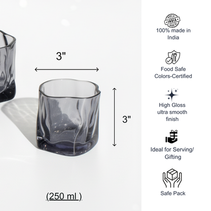 Serving Glasses- Grey (250ml) Set of Glasses