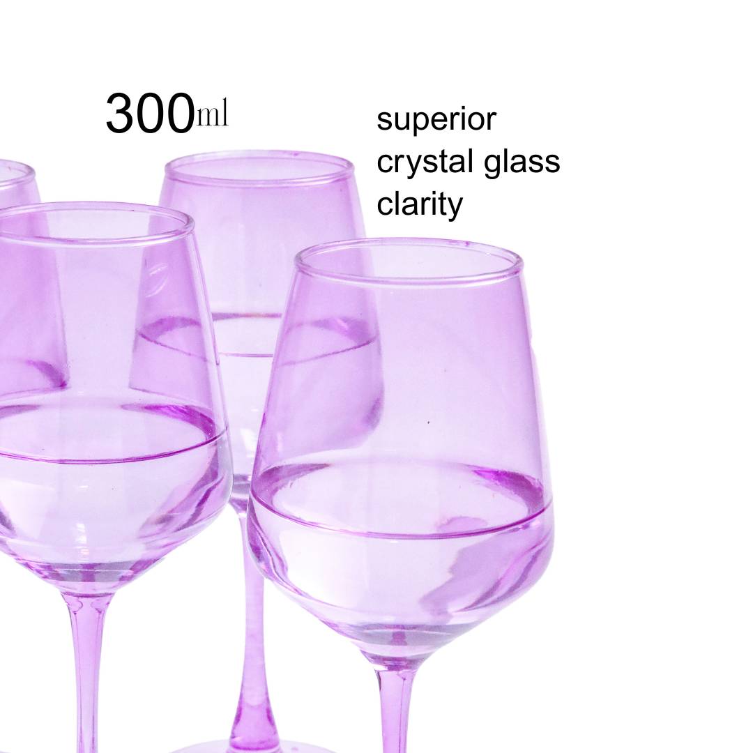 Wine Glass Set - Orchid (300ml) Crystal Glassware