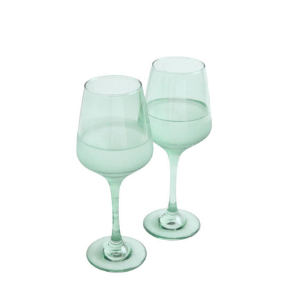 Wine Glass Set -Sage Green (300ml) Crystal Glassware Set