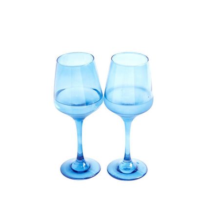 Wine Glass Set - Himalayan Blue (300ml) Crystal Glassware Set