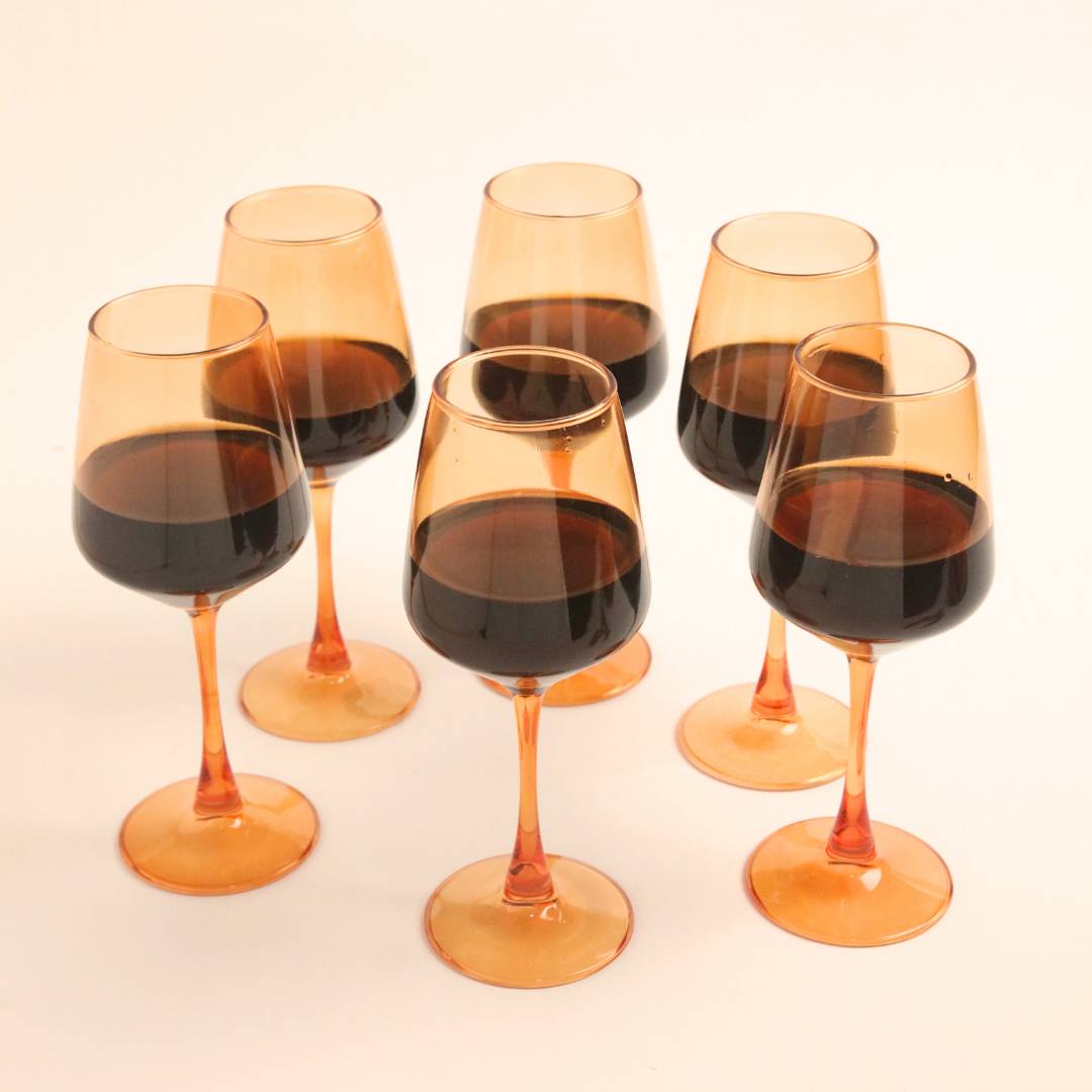 Wine Glass Set - Amber (300ml) Crystal Glassware Set