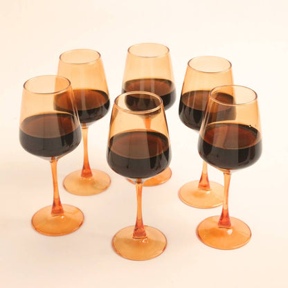 Wine Glass Set - Amber (300ml) Crystal Glassware Set