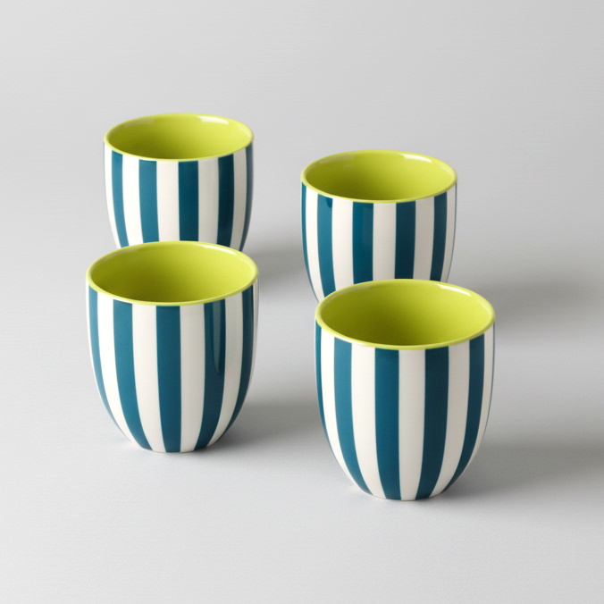 Chai Kulhad Set- Pine Sripes (Neo Edition)