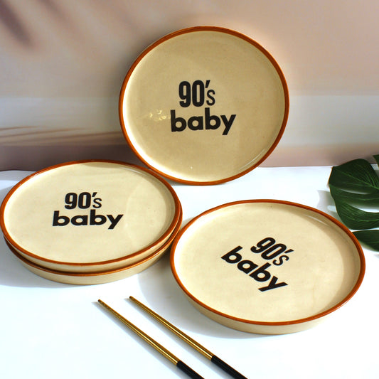 90's Baby Plates – Retro Inspired, Set of 4 Quarter Plates
