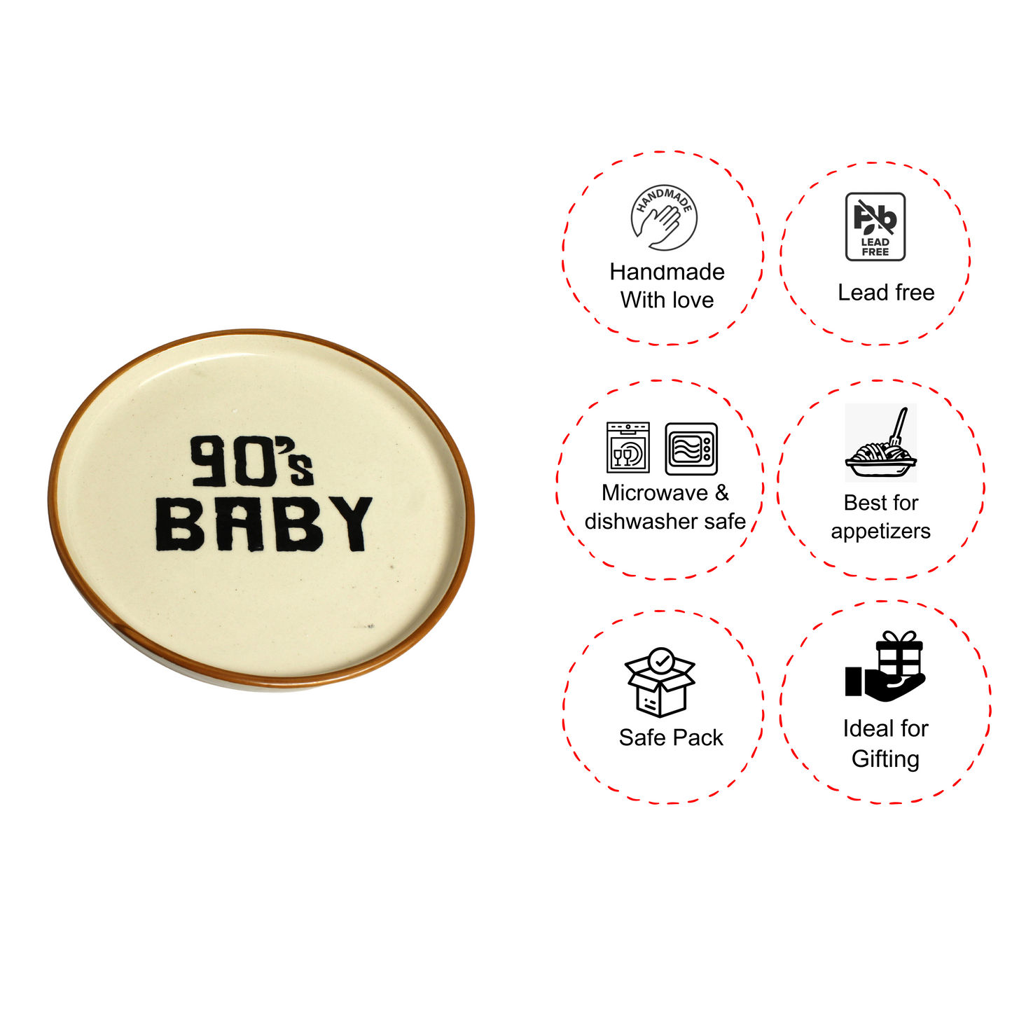90's Baby Plates – Retro Inspired, Set of 4 Quarter Plates
