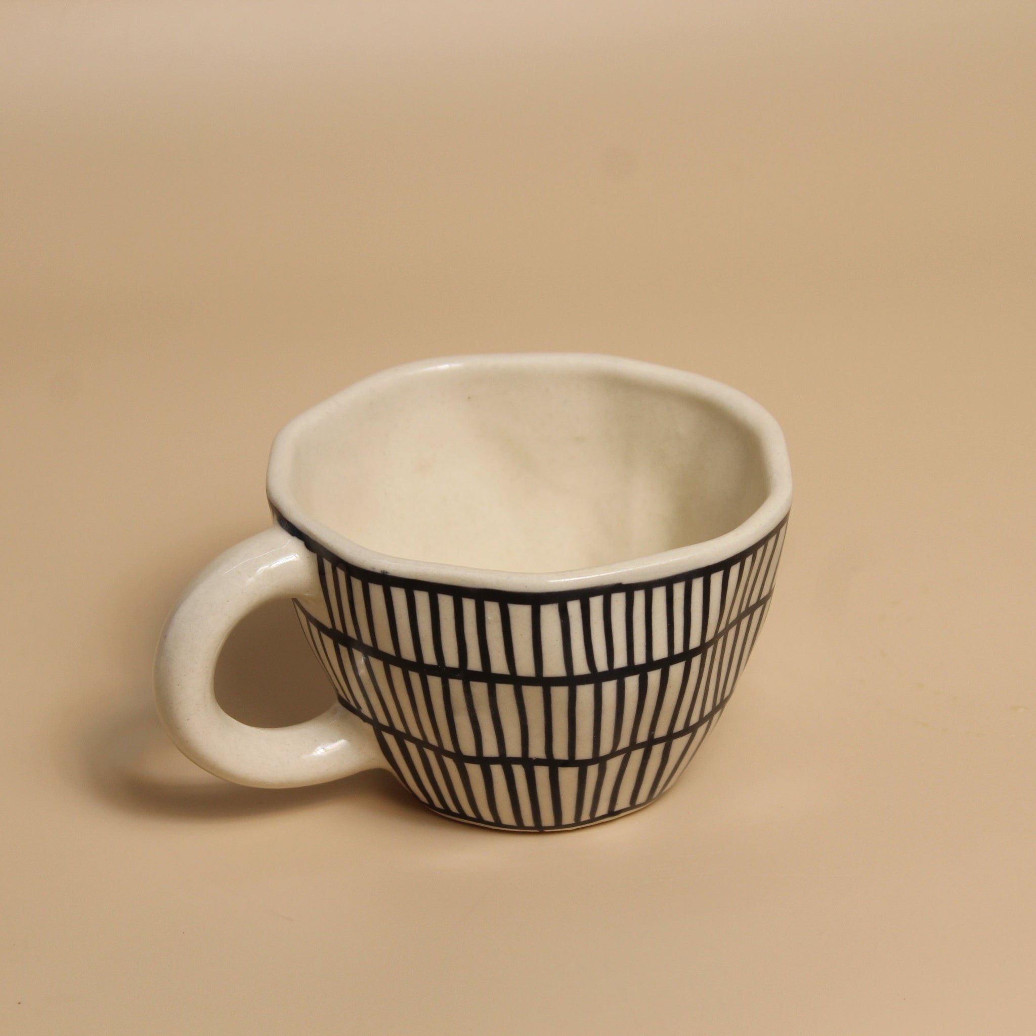 Monochrome Striped Ceramic Mug