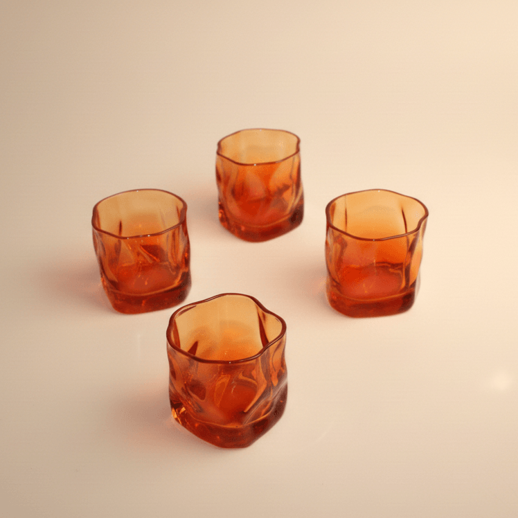 Serving Glasses- Festive Orange (250ml) Set of Glasses