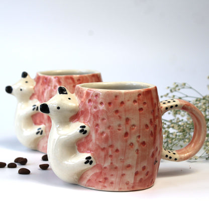 panda hug cute ceramic mug for microave