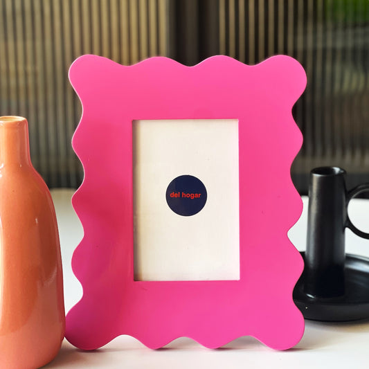 hot pink irregular photo frame