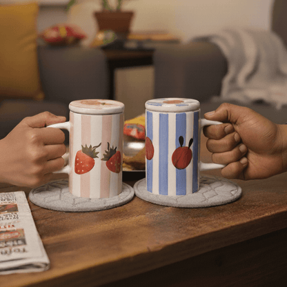 Giftbox- Mugs with Lid (Striped Mugs)