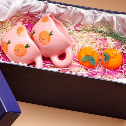 Fiesta pink orange gift set lifestyle shot - del hogar