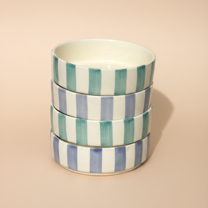 Coastal Stripes Multipurpose ceramic Bowl Set(400ml)