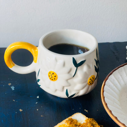 Sunflower Mug + Off-White Deep Plate Combo