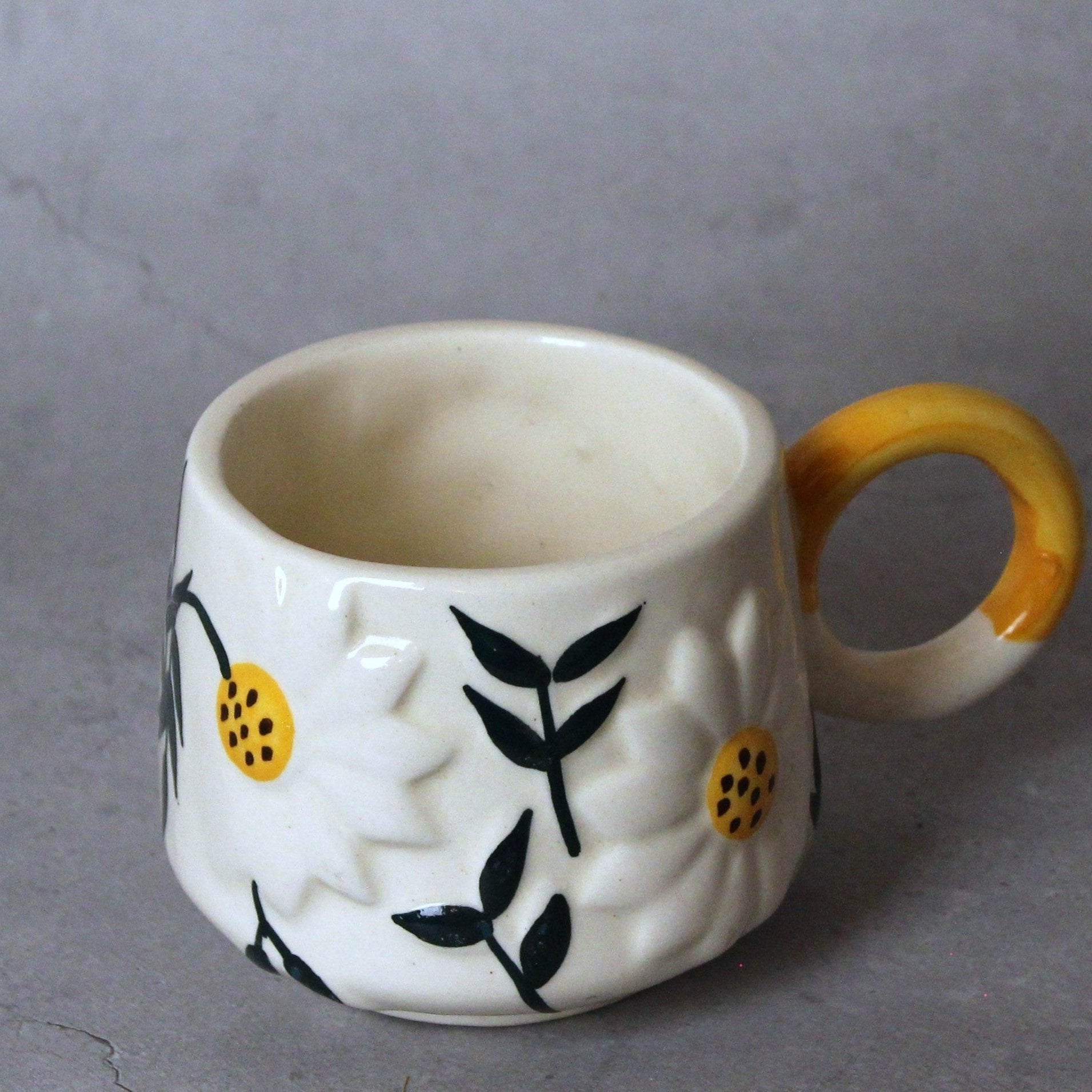 Sunflower Mug + Off-White Deep Plate Combo