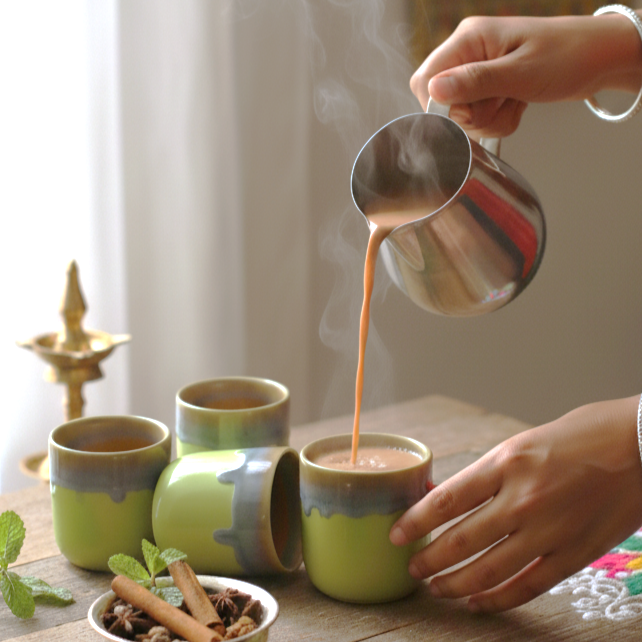 Elaichi Green Chai Kulhad Set- For Tea/ Coffee/ Buttermilk