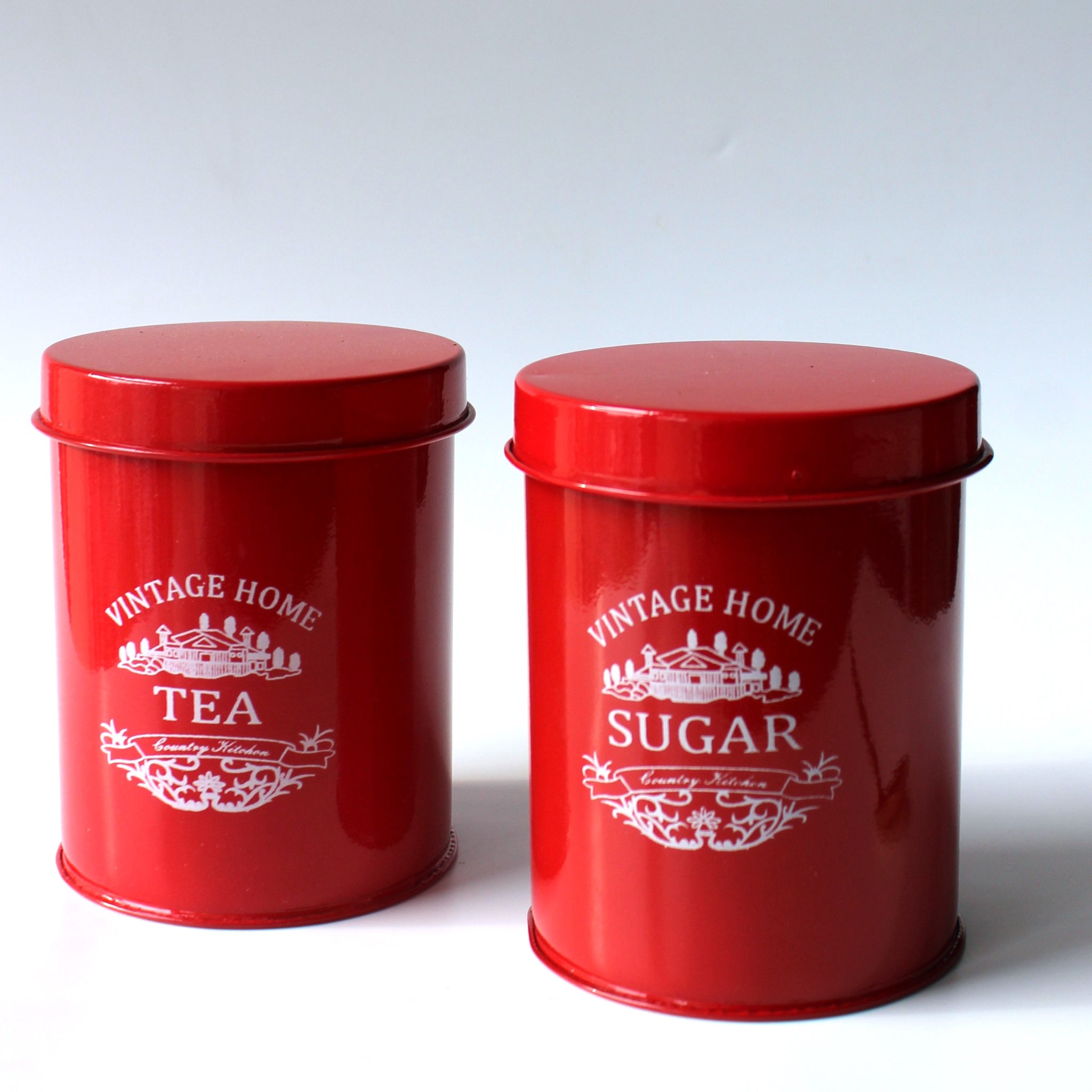 Kitchen Containers Set (2 Pcs)- Red, Air Tight