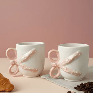 Blushed Ribbon Mug- Ivory, 240ml