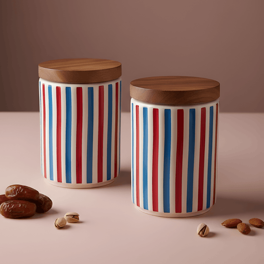 Paris Pantry Ceramic Storage Jar Set (650ml)