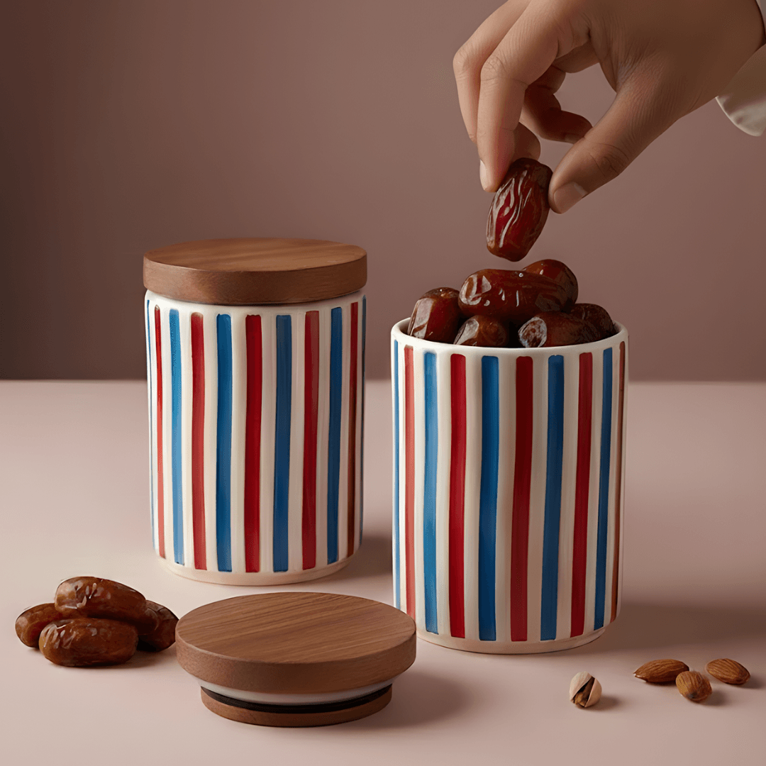 Paris Pantry Ceramic Storage Jar Set (650ml)