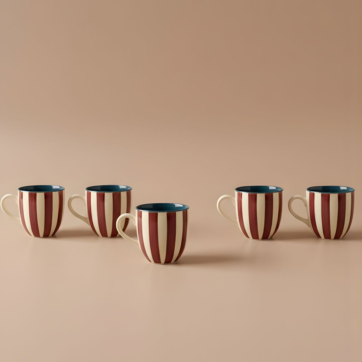 Chai Cups Set- Ruby Stripes, (Set of 4)